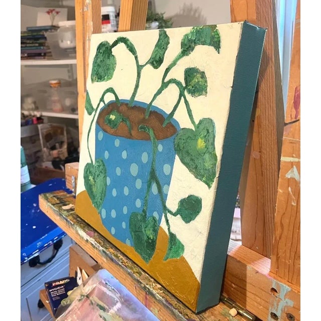Paint Pothos in Polka Dots, Original Painting by Tracy Allegro For Sale - Image 7 of 10