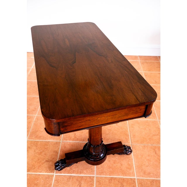 William IV Library Table in Rosewood and Mahogany, England, 1830s For Sale - Image 14 of 18