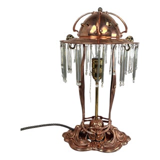 Art Nouveau Table Lamp in Copper, 1890s For Sale