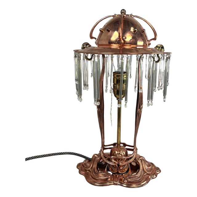 Art Nouveau Table Lamp in Copper, 1890s For Sale