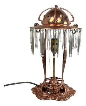 Art Nouveau Table Lamp in Copper, 1890s