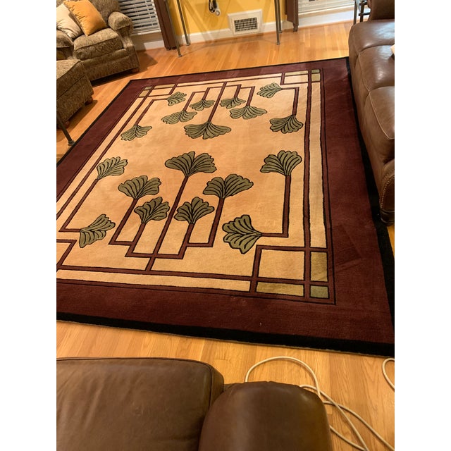 Vintage Stickley Rug in Burgundy, Cream & Green Chairish