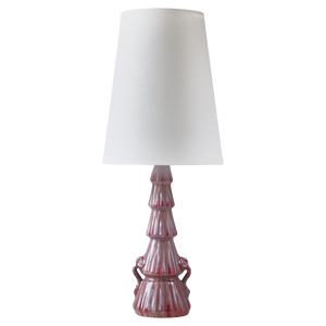 Swedish Grace Porcelain Table Lamp with Pink and Purple Glazing by Louise Adelborg for Rörstrand, 1920s