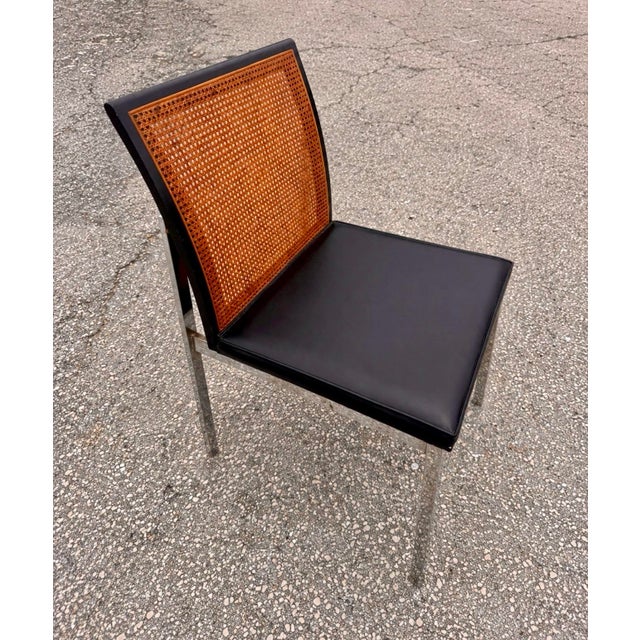 Set of Twelve Mid 20th Century Paul McCobb for Lane Cane-Back Dining Chairs in Rosewood and Chrome For Sale - Image 10 of 12