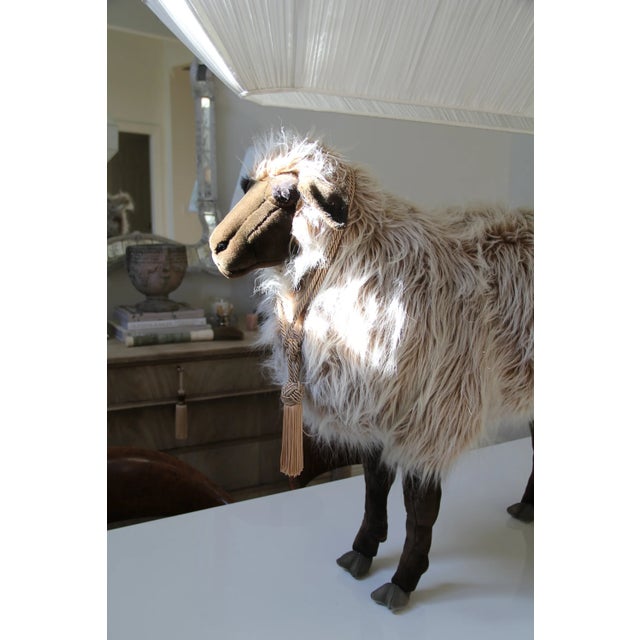 Vintage Life-Sized Stuffed Sheep Ottoman For Sale - Image 13 of 15