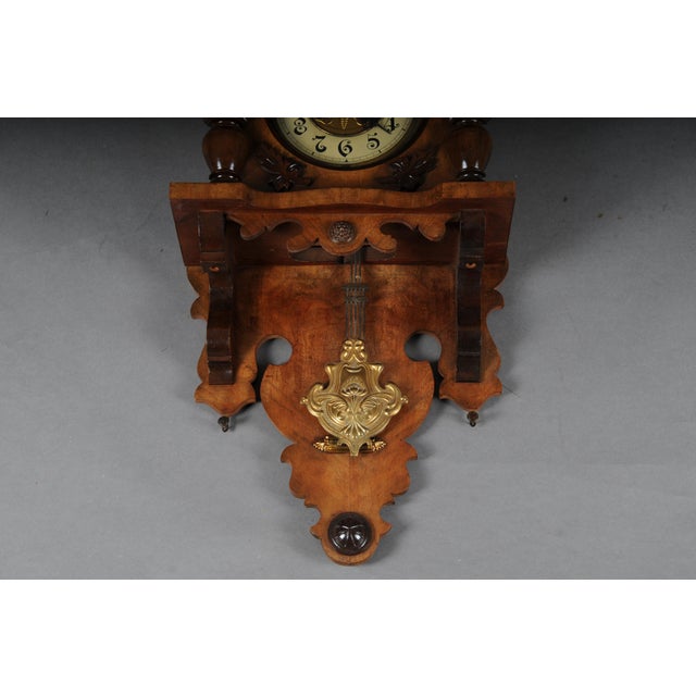 Wooden Wall Clock, 1880s For Sale - Image 3 of 17