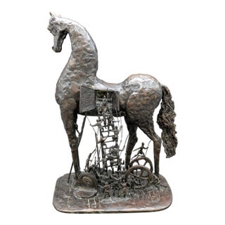 Vintage Bronze Sculpture: Le Cheval De Troie (After Salvador Dali) For Sale