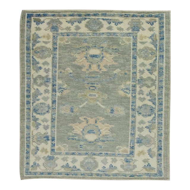 Oriental Hand Knotted Rug Turkish Oushak 2'4" x 2'7" For Sale