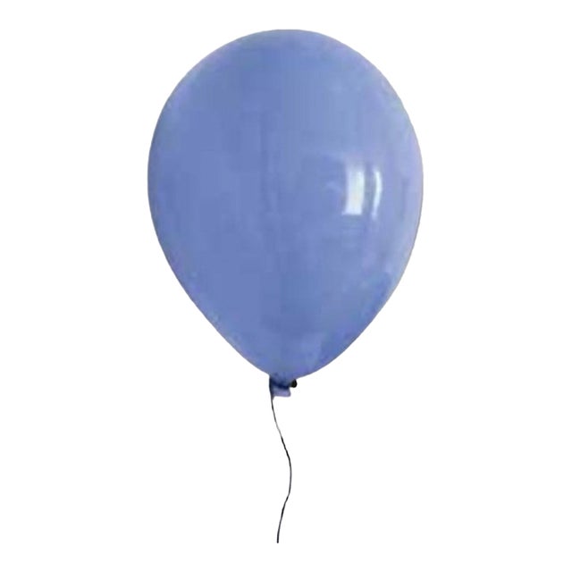 Contemporary Handmade Blue Dawn Glossy Ceramic Balloon Sculpture by ArtArsouf - Medium Size For Sale