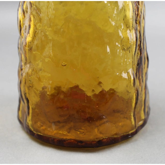 Amber Guildcraft Italy Amber Empoli Glass Decanter Genie Bottle Mid Century Modern For Sale - Image 8 of 10