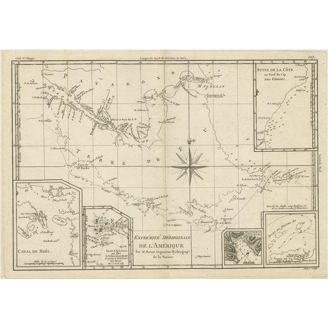 Copper Engraved Map of Tierra Del Fuego and the Strait of Magellan, 1780 For Sale