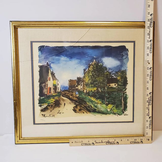 This is a pair of authentic Maurice de Vlaminck limited‑edition prints, each depicting one of his iconic French village...