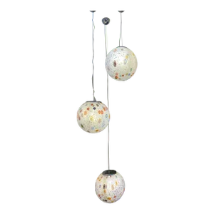 Italian Murano Style Glass Sphere Waterfall Pendants - Set of 3