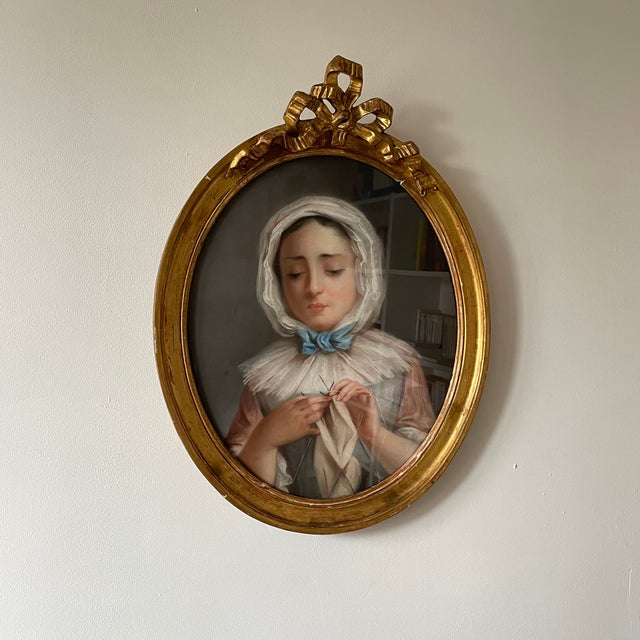 Portrait of a Young Girl, 19th Century, Pastel Artwork, Framed For Sale - Image 8 of 12