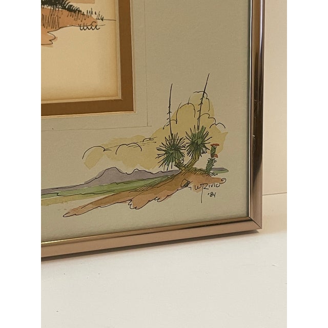 1980s William Zivic Original Western Framed Art Native American For Sale In Savannah - Image 6 of 12