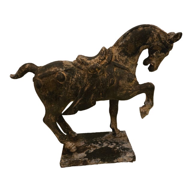 Antique Ming Heavy Iron War Horse. For Sale