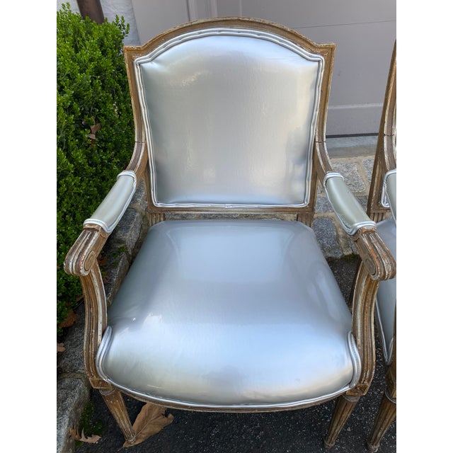 Gray Late 19th Century Set of 6 Louis XVI Dining Chairs For Sale - Image 8 of 17