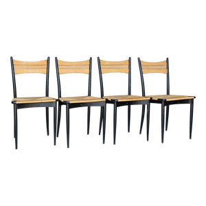 1950s Gio Ponti-Style Rush Dining Chairs - Set of 4