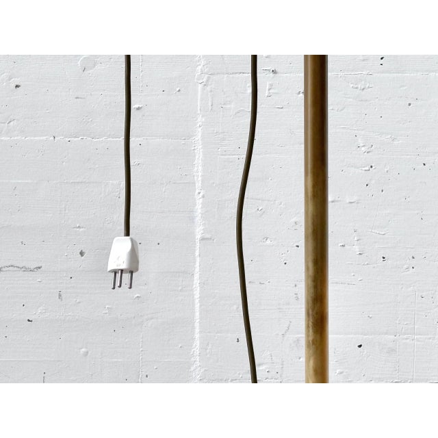 Brass Floor Lamp with Fabric Shade, 1990s For Sale - Image 15 of 16