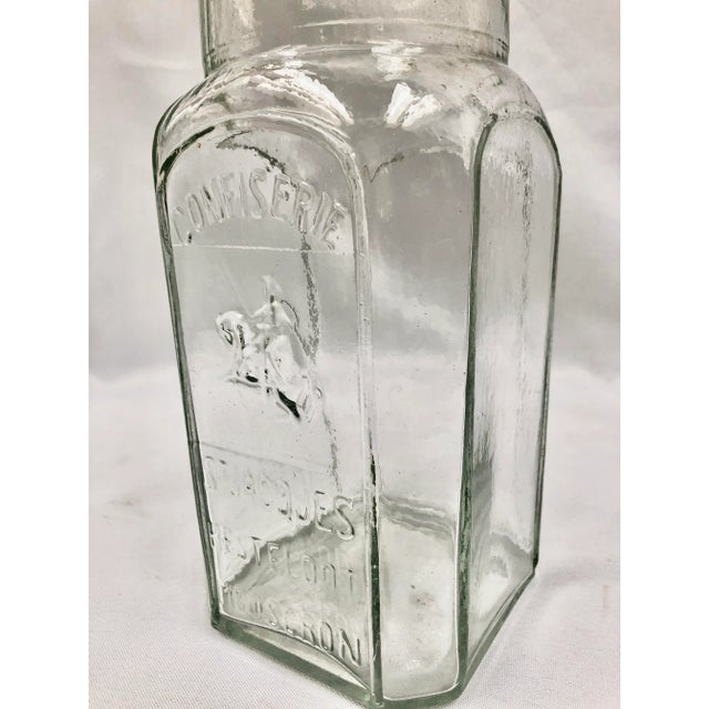 Mid 20th Century Belgian Glass Embossed Confectionary Jar For Sale - Image 5 of 13