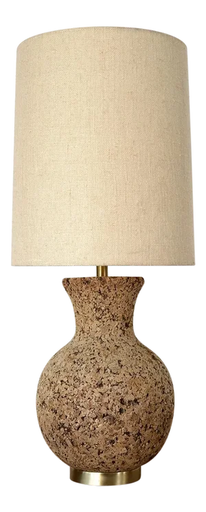 Mid Century Modern Sculpted Cork Table Lamp