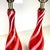 1950s Vintage Mid Century Modern Candy Cane Swirl Striped Red Table Lamps 1950s Murano Glass - a Pair For Sale - Image 5 of 8