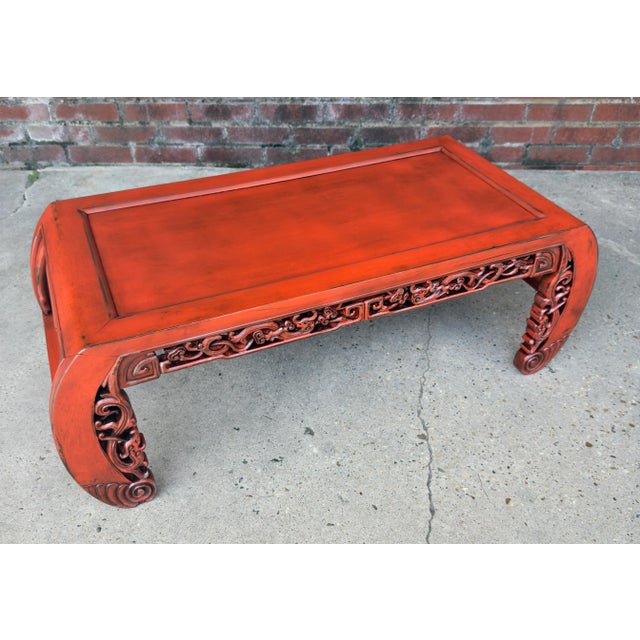 Mid-20th Century Chinoiserie Kang Table - Newly Painted For Sale In Mobile - Image 6 of 11