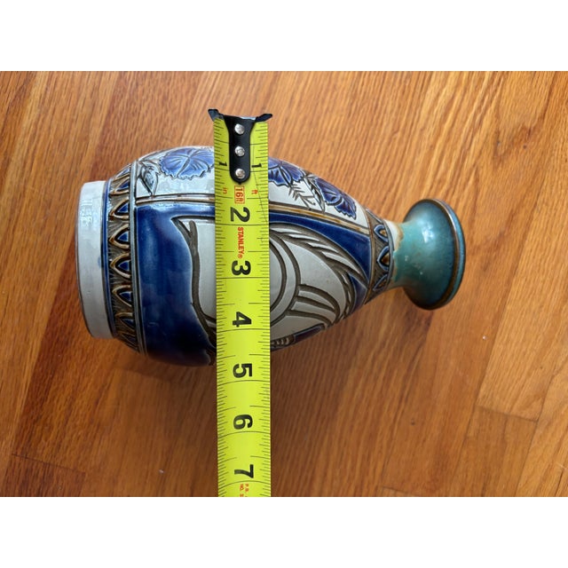 Mid 20th Century Okinawan Tsuboya Yachimun Fish Vase by Sumiko Miyagi For Sale - Image 11 of 12