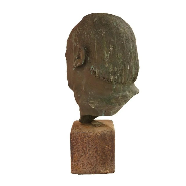 Modern Rick Pasterchik "Olie" Bronze Bust of a Man 1978 For Sale - Image 3 of 7