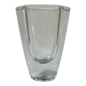 Vintage Swedish Strombergshyttan Crystal Art Glass Vase - Signed