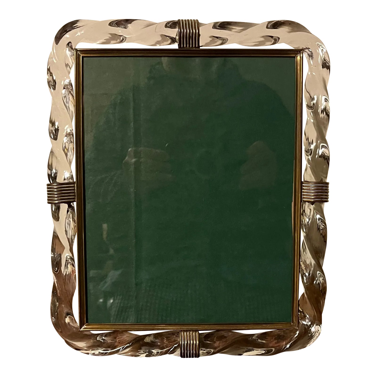 Large 1930's Art Deco Murano Glass Twisted Rope and Brass Picture Frame ...