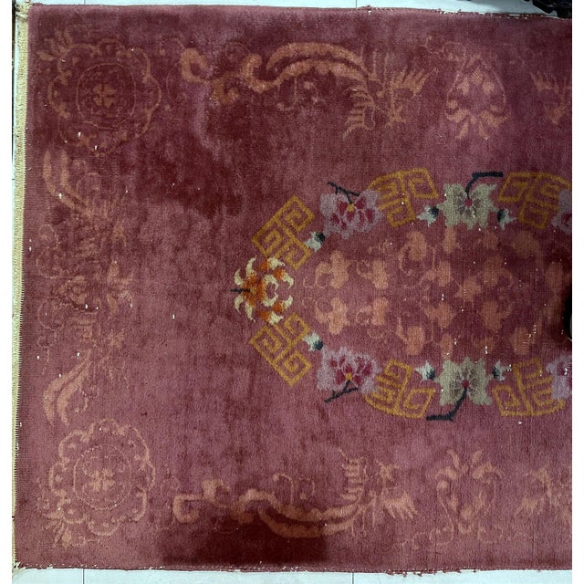 1920s, Handmade Antique Art Deco Chinese Rug 3.1' X 4.10' For Sale In New York - Image 6 of 9
