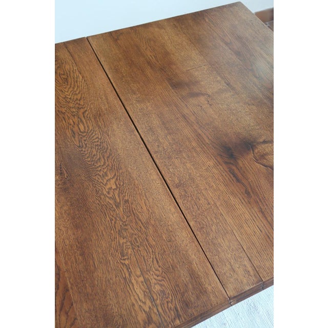 French Art Deco Dining Table in Oak with Turned Bobbin Legs, 1930s For Sale - Image 12 of 13
