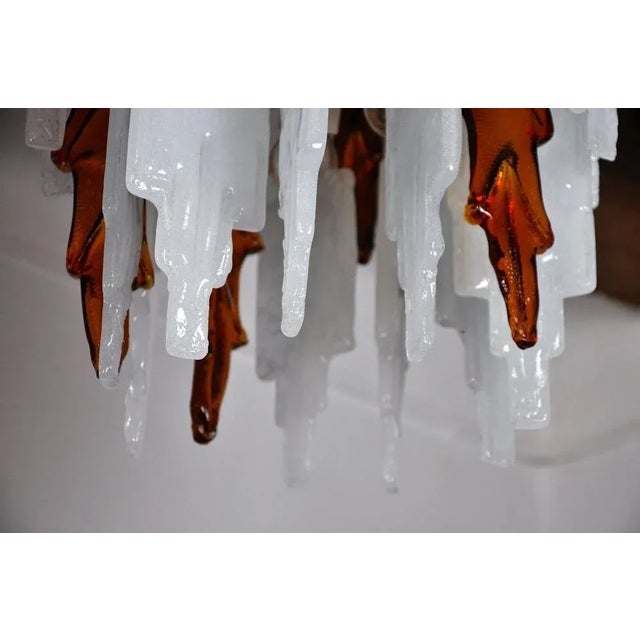 Bicolore Murano Glass Ceiling Lamp by Albano Poli for Poliarte, Italy, 1970s For Sale - Image 6 of 8