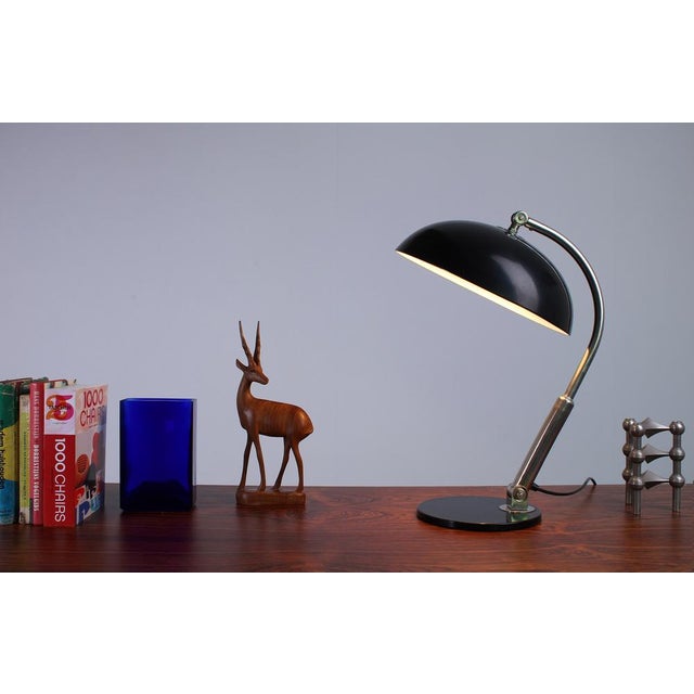 Bauhaus Bauhaus Black 144 Table Light by H. Th. J. A. Busquet for Hala, 1950s For Sale - Image 3 of 18