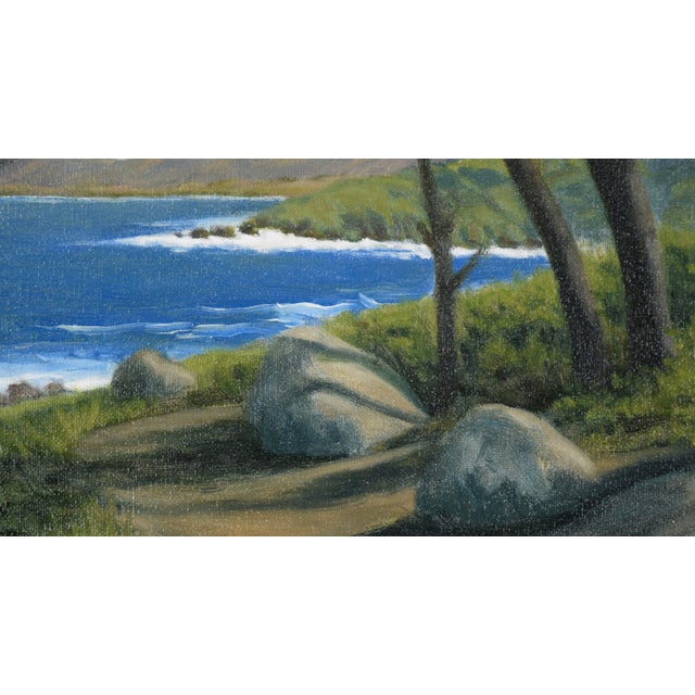 Textile "Sunset Pt. Lobos, Ca" Coastal Landscape in Oil on Linen by Max Flandorfer For Sale - Image 7 of 12