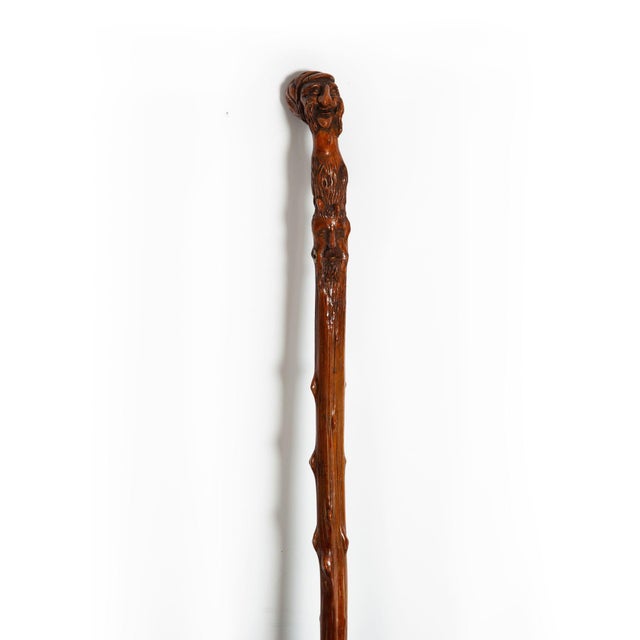 Early 20th Century Antique Folk Art Carved Walking Stick Whistle Cane For Sale - Image 11 of 18
