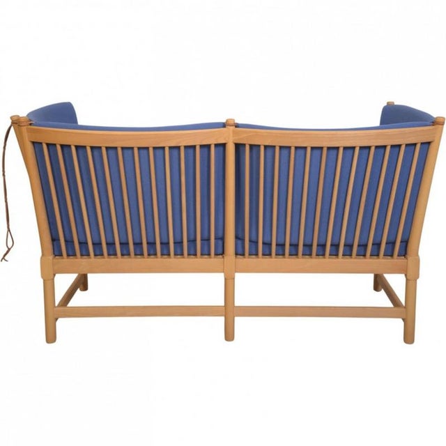 Spokeback Sofa in Blue Fabric by Børge Mogensen, 1994 For Sale - Image 10 of 17