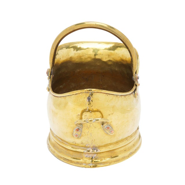 English Helmet Form Brass Coal Hod, 1800's For Sale - Image 9 of 12
