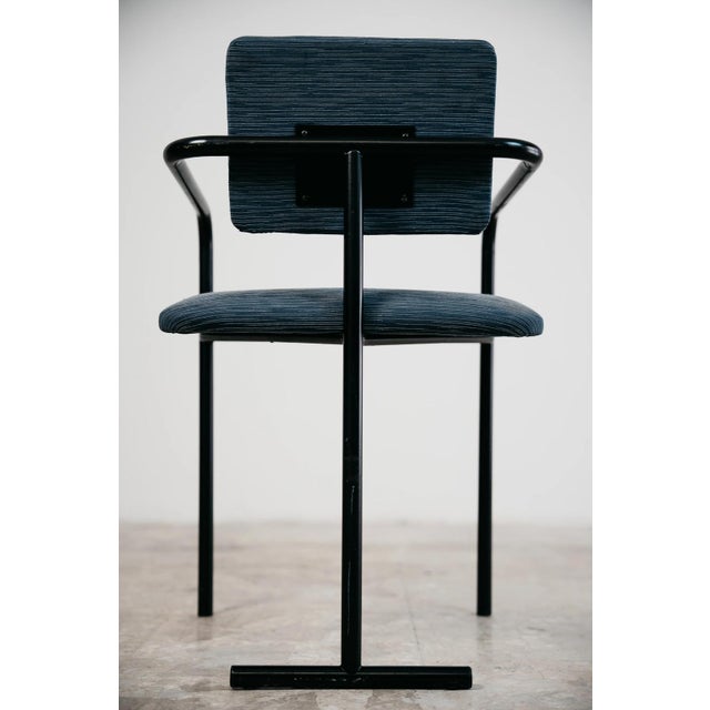 Vintage Minimalist Postmodern Metal and Fabric Armchair, 1980s For Sale - Image 9 of 12