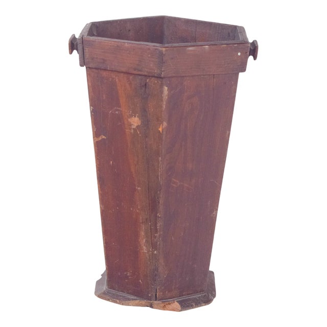 Mid-Century Portuguese Hexagonal Trash Can, 1950s For Sale