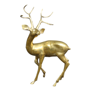 Solid Brass Deer Sculpture