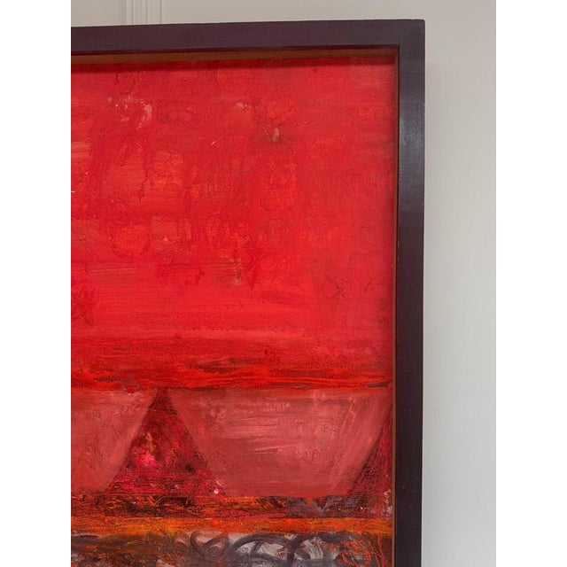 Manner of Peter Coviello, Large Red Abstract, Oil Painting For Sale - Image 4 of 14