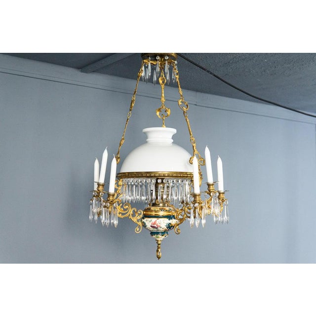 White Majolica Chandelier, Early 1900s For Sale - Image 3 of 18