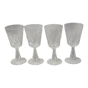 Set of 4, Vintage Crystal Waterford Ireland "Kinsdale" Wine Glasses