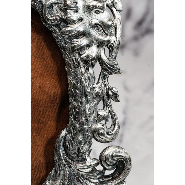 Regal Ornate Repousse Style Antique Silverplate Victorian Photo Picture Frame Lion Royalty Armorial For Sale - Image 11 of 18