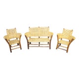 Hickory Attributed Three Piece Adirondack Parlor Set For Sale