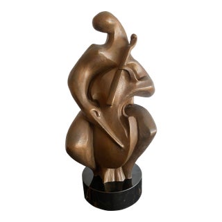 Bronze Cellist by Hugo Robus For Sale
