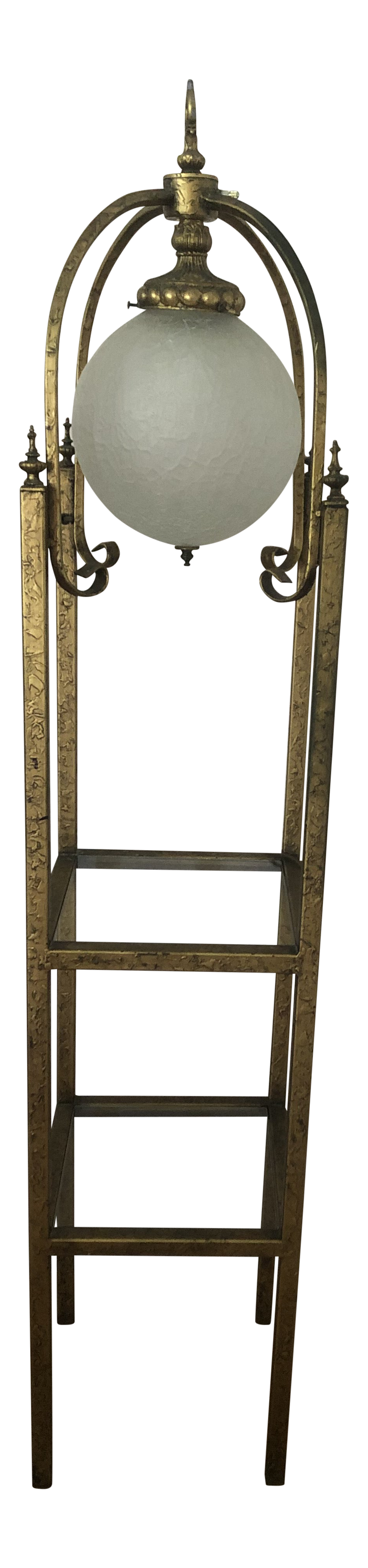 gold floor lamp with shelves