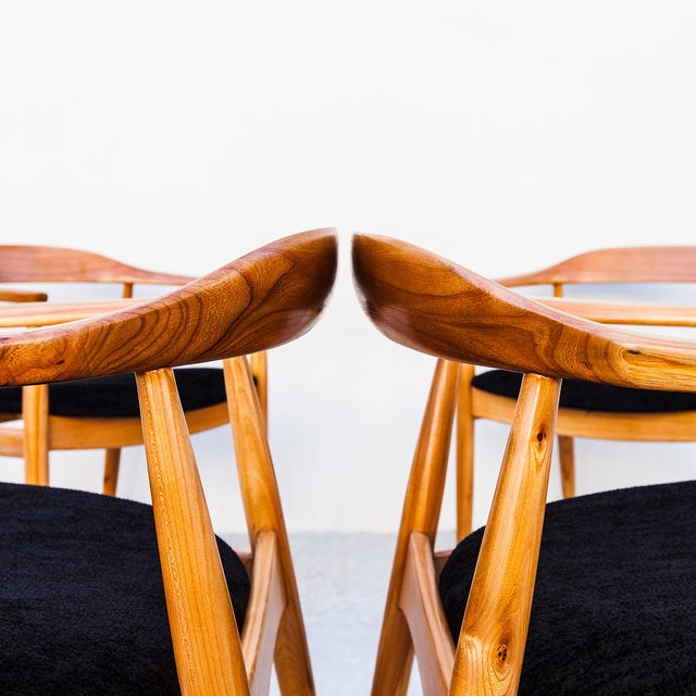 Chocolate 1960s Restored Danish Modern Round Back Armchairs by Illum Wikkelso for Niels Eilersen For Sale - Image 8 of 15
